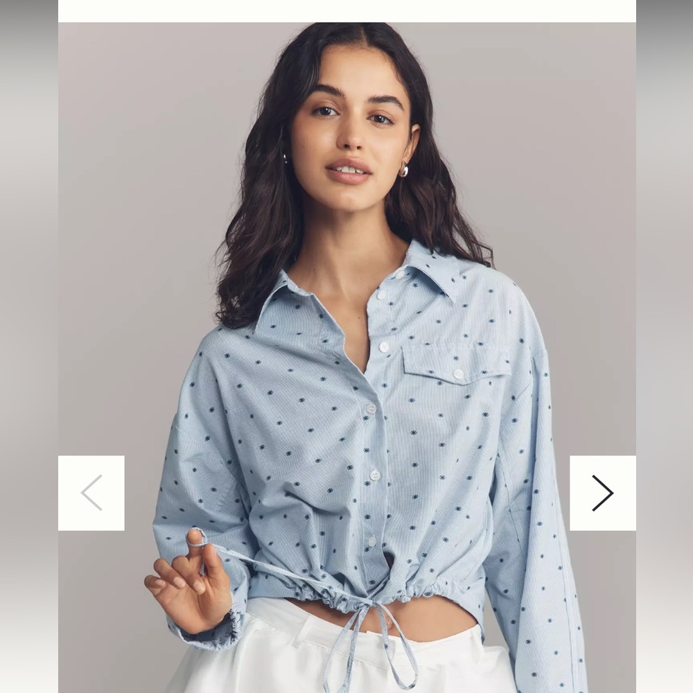 Maeve button down cinched-waist NWT